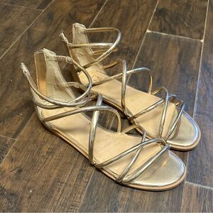 Material Girl rose gold strappy sandals